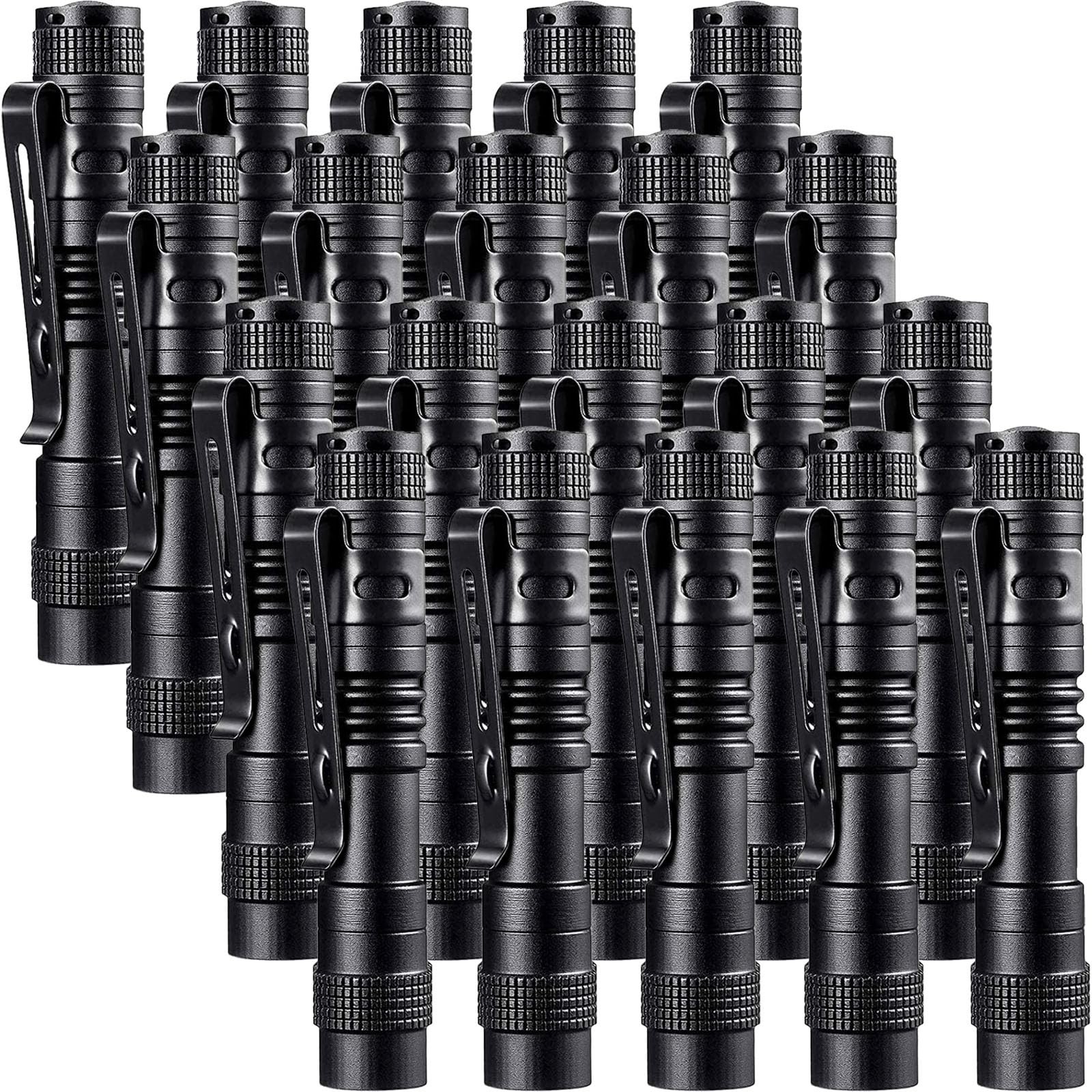 20 Pack LED Pen Flashlights with Clip, Waterproof, Mini Pocket Torch