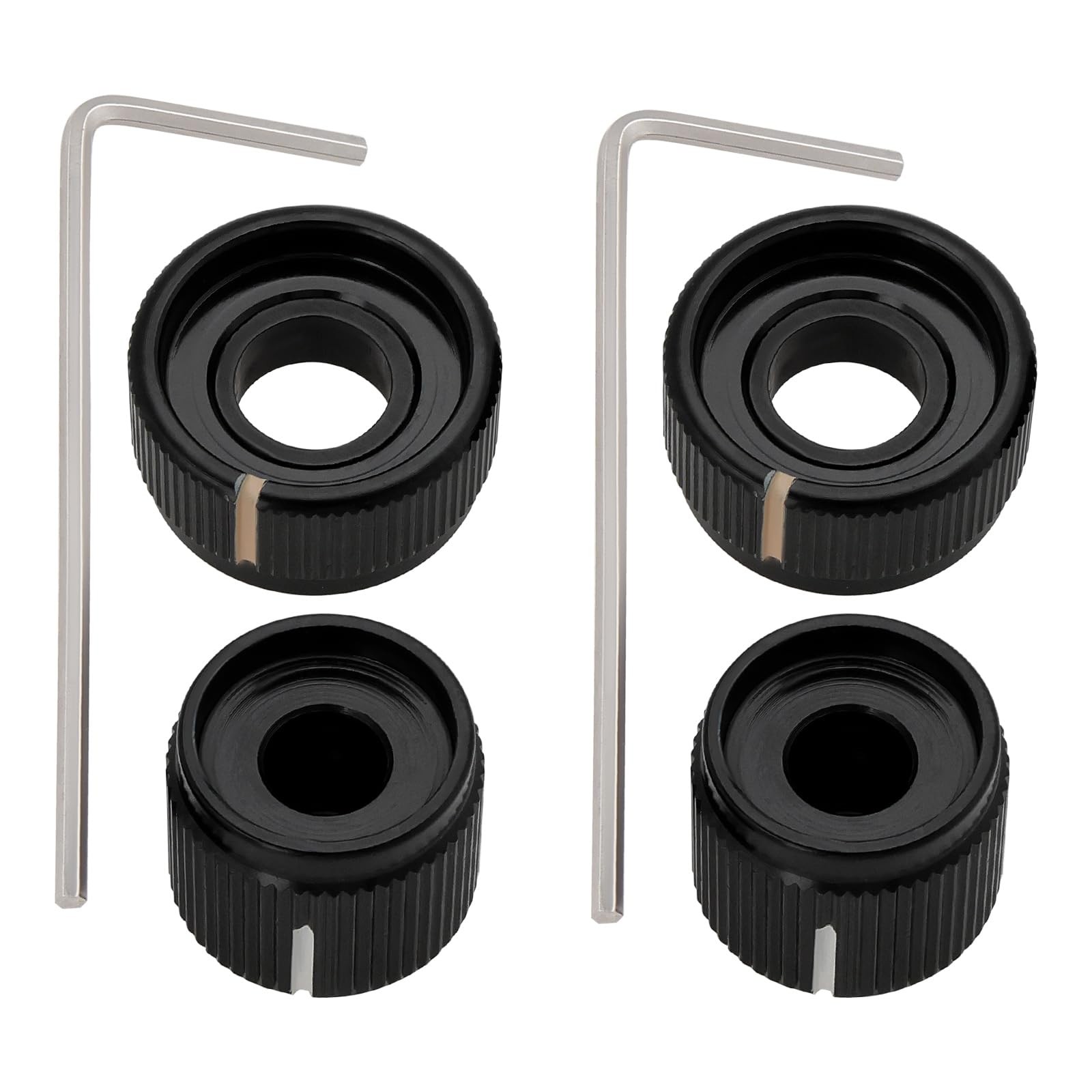 2pcs Guitar Aluminum Dual Concentric Control Knobs Dome Volume Tone Stacked K...