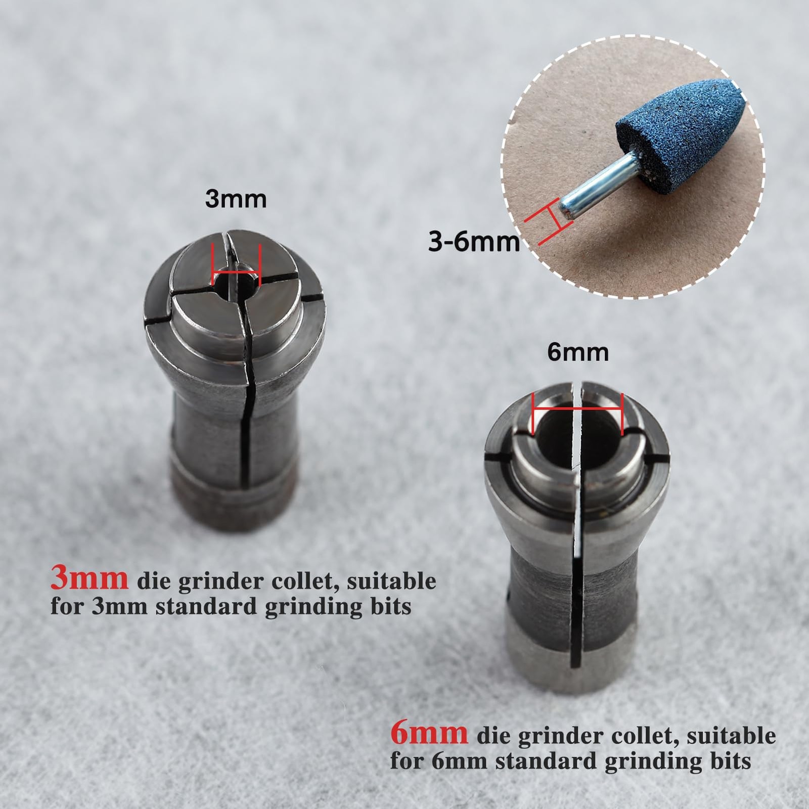 LEONTOOL 4 Pcs Die Grinder Collet Grinding Machine Clamping Adapter...