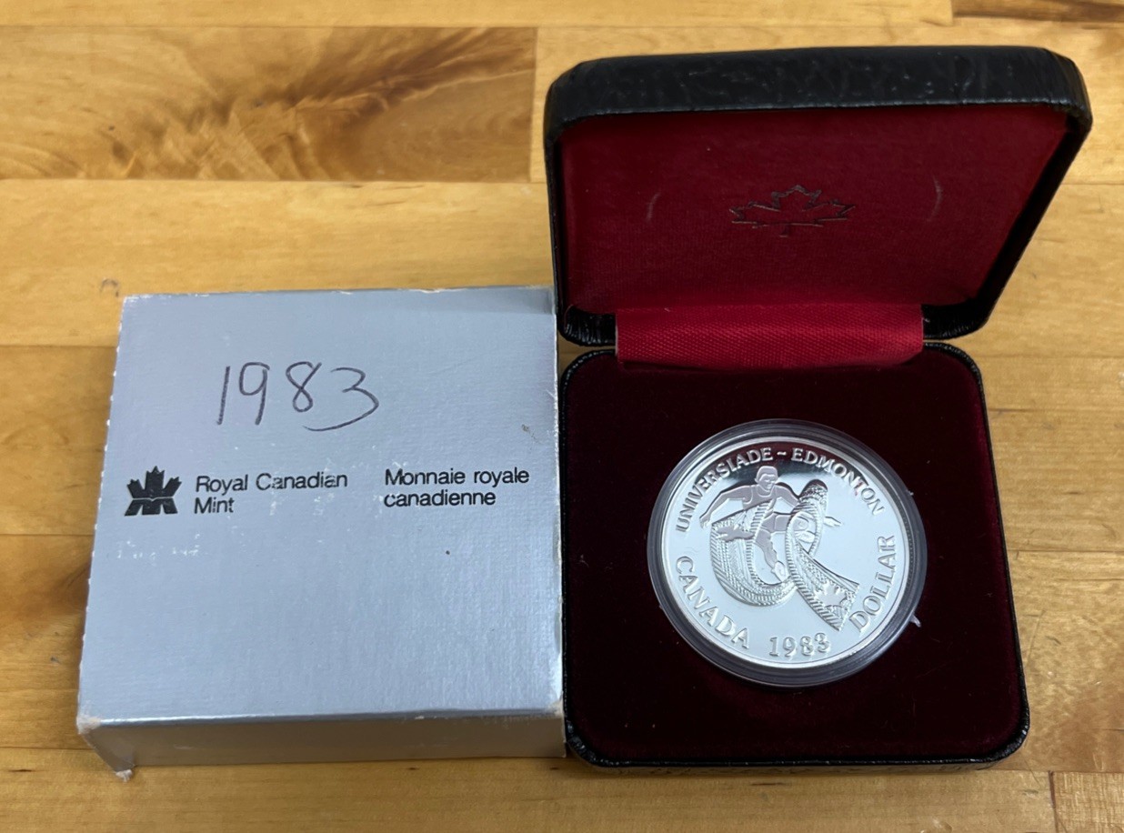 1983 Silver Edmonton University Games Canadian Dollar Proof Coin