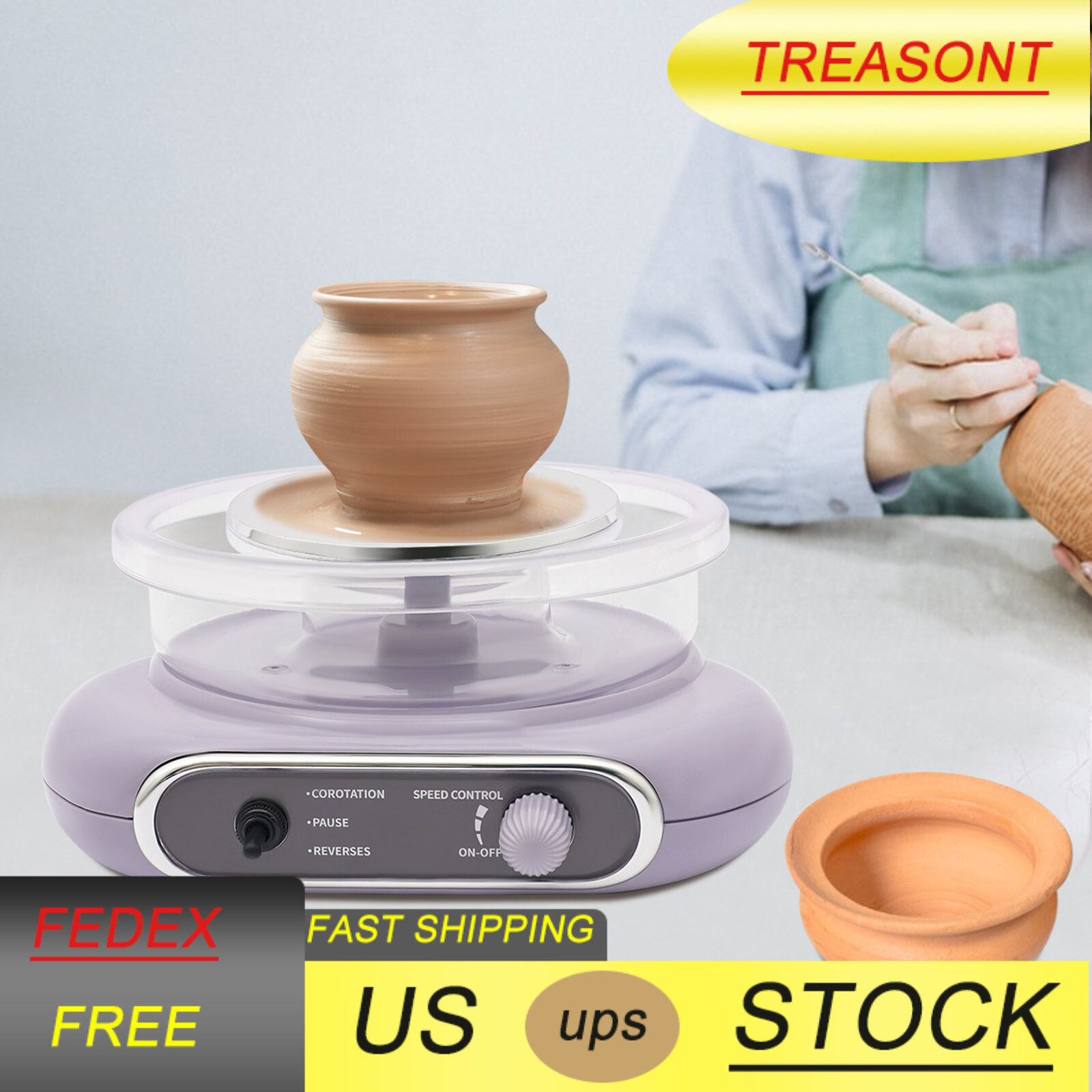 Electric Adjustable Speed Pottery Machine Mini Clay Making Pottery Machine NEW
