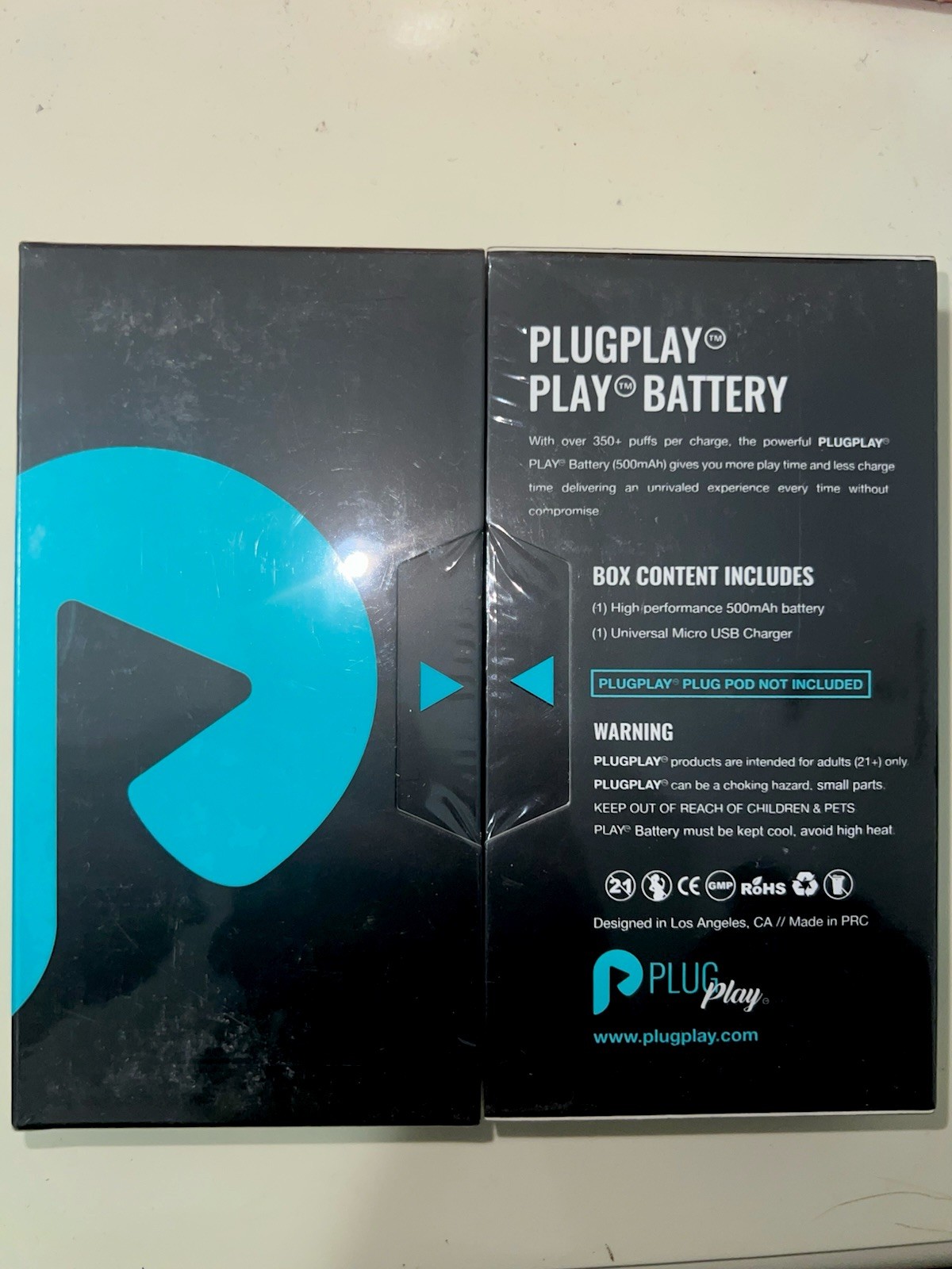 PlugPlay Play Battery Plug n Play (Charger included) New & Sealed (BLACK COLOR)