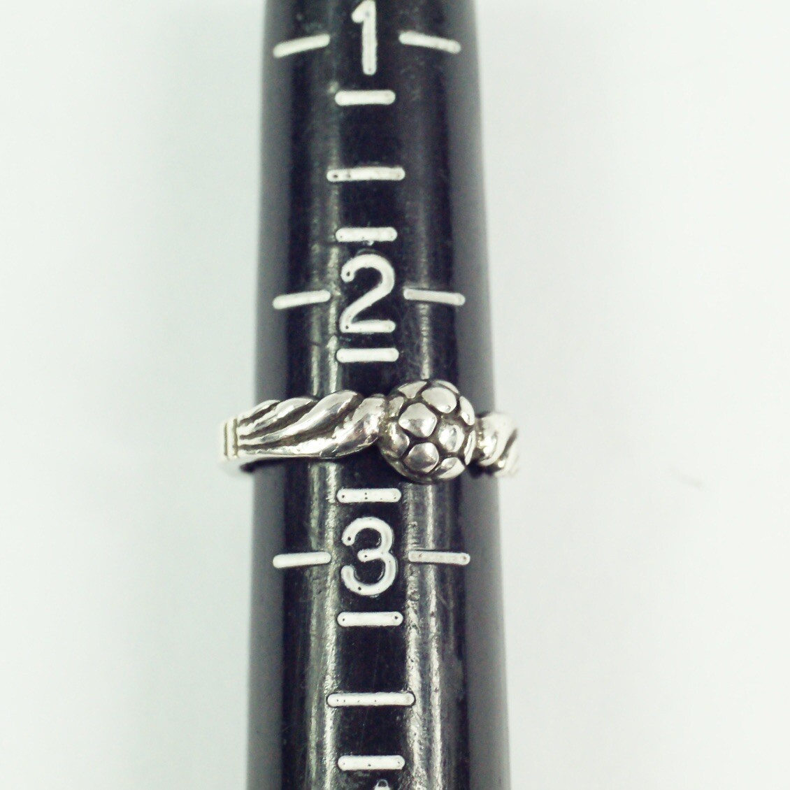 sterling silver soccer ball ring or toe ring size 2.5 adjustable