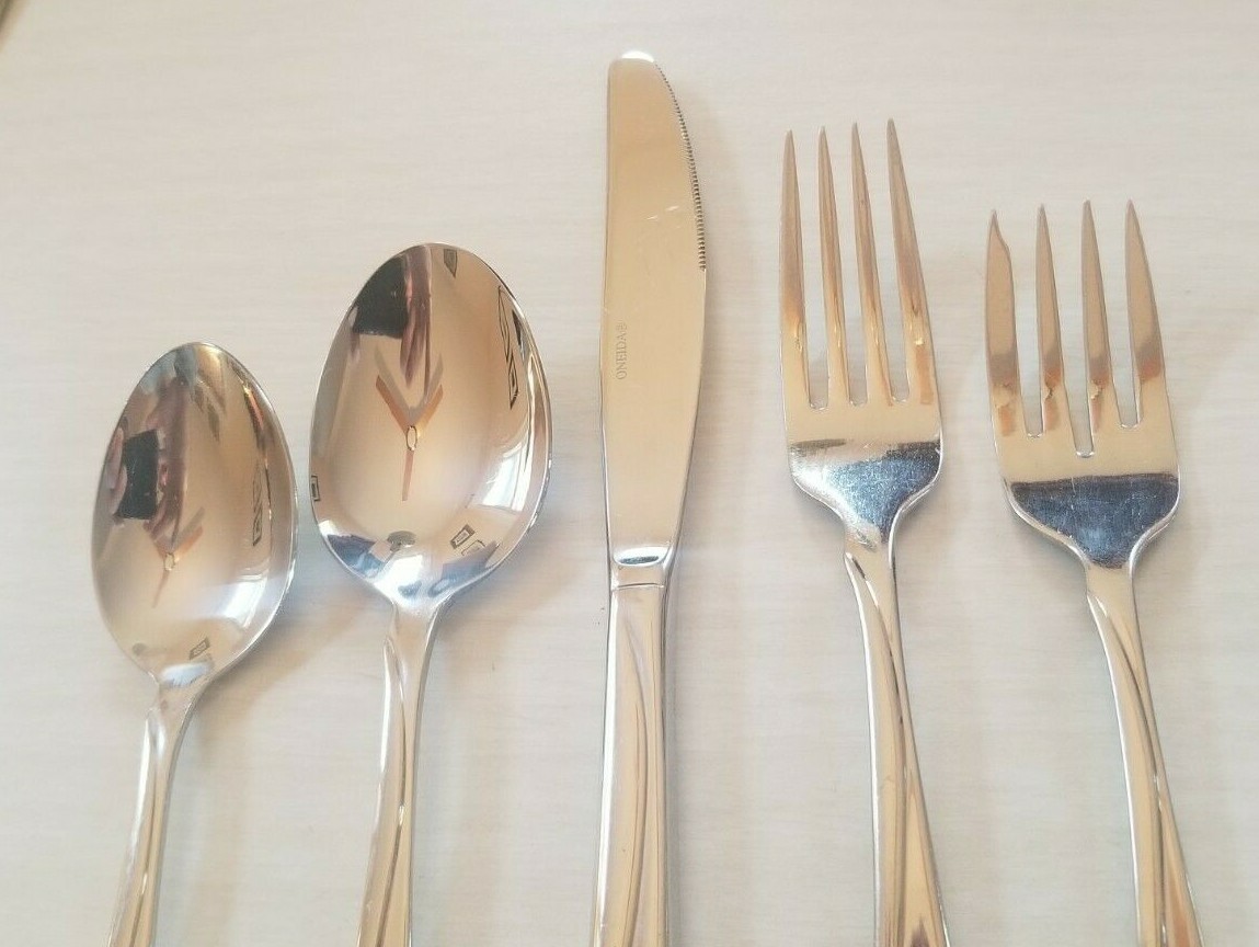 10pc Oneida FLIGHT RELIANCE 2x5pc Place Settings Stainless Knives Forks Spoons
