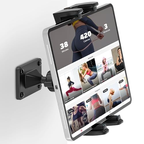 Tablet Wall Mount, 360° Rotation Tablet Holder Stand, Sturdy Metal Base,