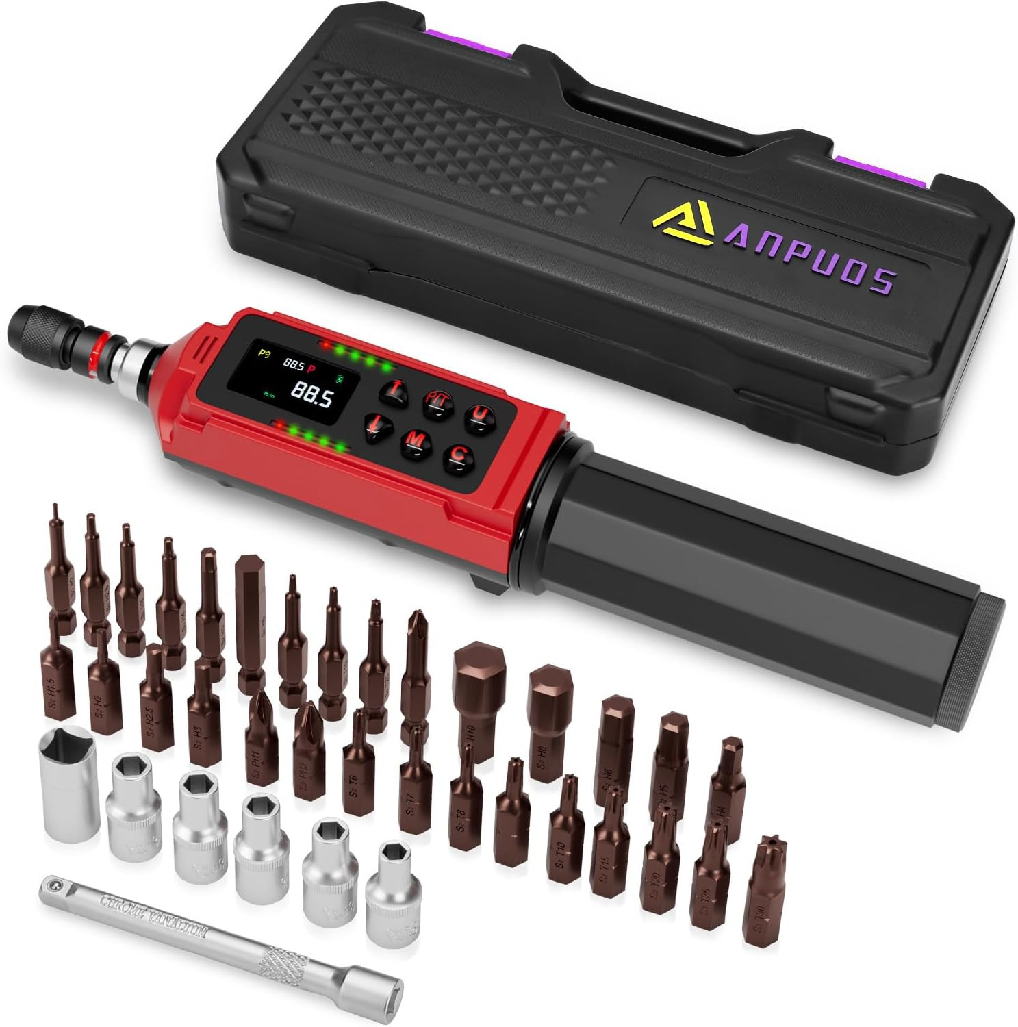 Digital Torque Screwdriver, 1.5-88.5In-Lbs./0.15-10Nm, Electronic Adjustable Scr