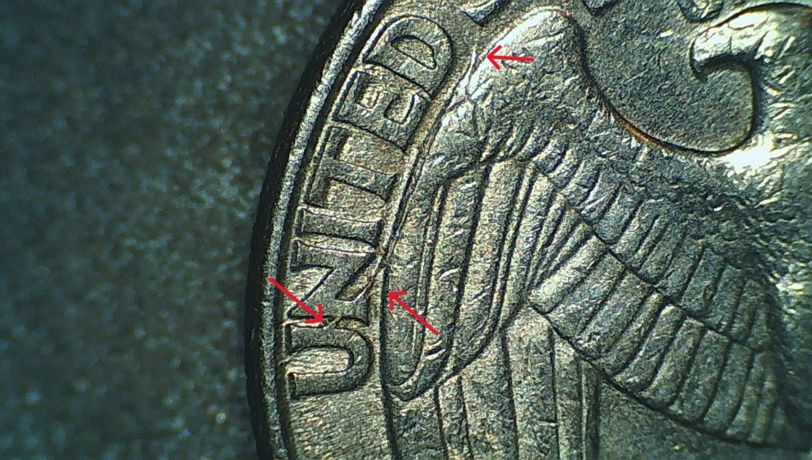 1997 Washington Quarter with Die Crack