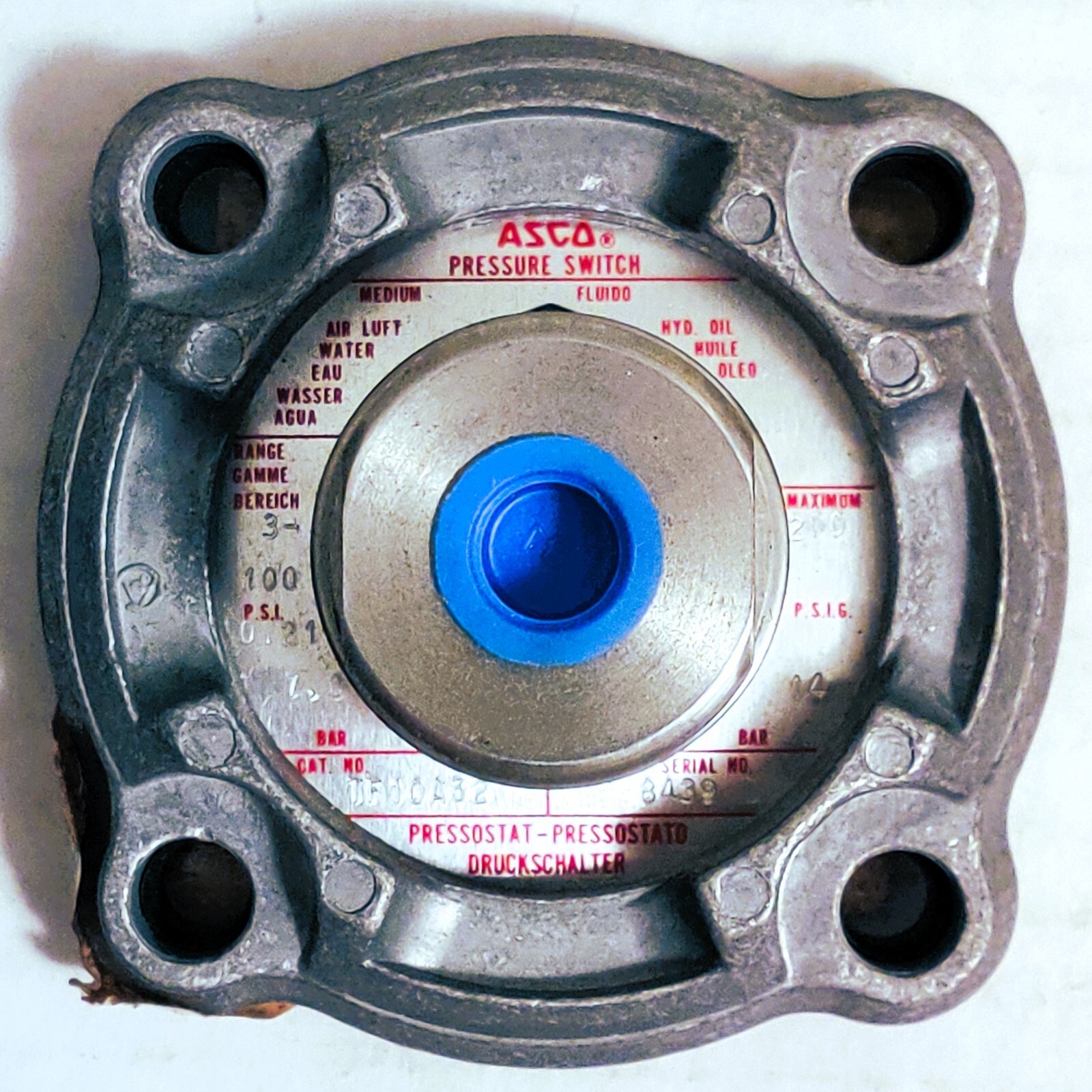 ASCO TRIPOINT TF10A32 PRESSURE SWITCH