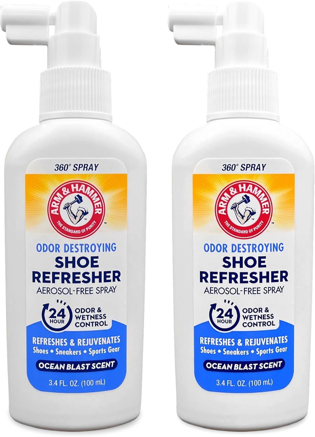 Arm & Hammer Shoe Refresher Spray, Odor Eliminator for Sneakers, 24 Odor & Wetne