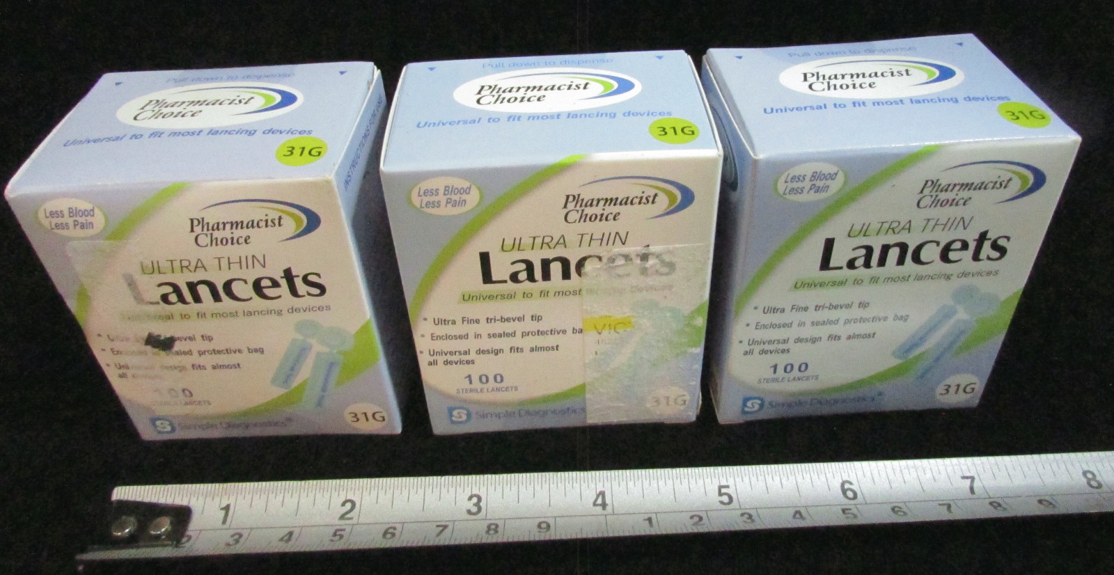 Pharmacist Choice ULTRA THIN Sterile LANCETS 31G 3 Boxes 300 Lancets EXP 2027