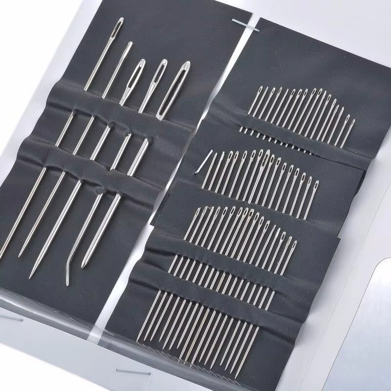 55 Pieces Stainless Steel Big Eye Hand Sewing Needles Set – Multiple Sizes