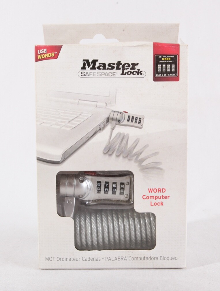 MasterLock Safe Space Word Computer & Laptop Lock, 2120DWD, NIP