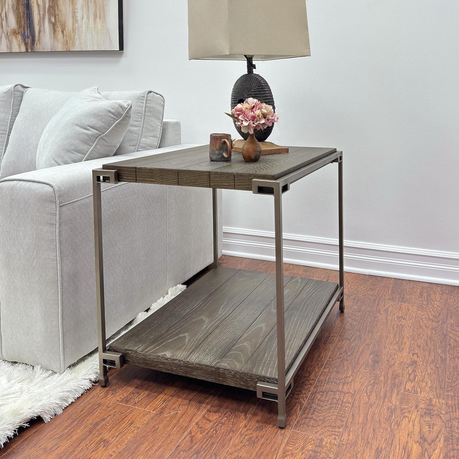 Corbeta Living Room Side Tables Aged Graphite