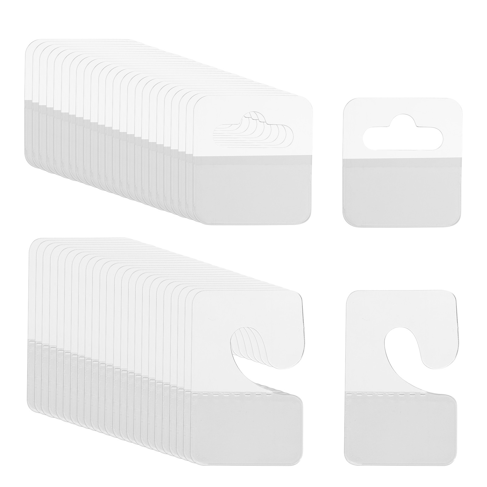 Hang Tabs 1.1x1.7 / 1.5x1.6 Inch, 120 Pcs Adhesive Hanging Tags, 2 Styles
