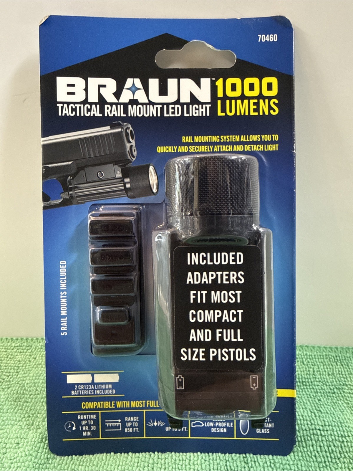 New  Braun Tactical Gun Rail Mount LED Light 1000 Lumens - 70460
