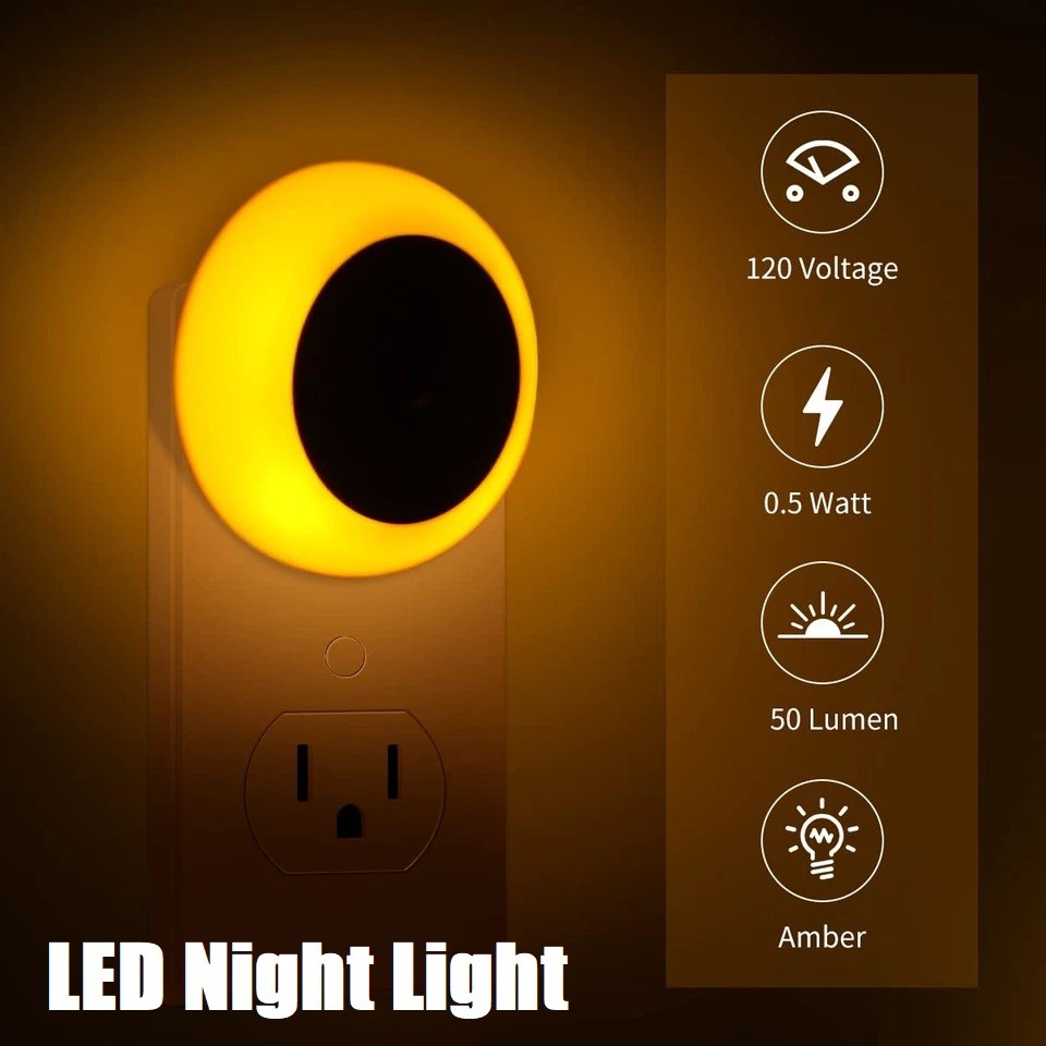 Amber Night Light Motion Sensor Night Light Plug for Bathroom, Kitchen, Hallway