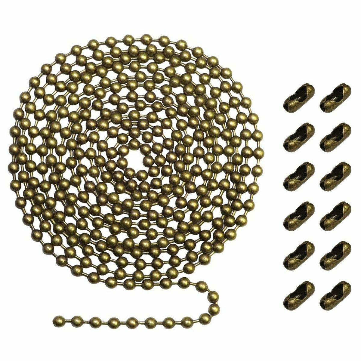1/2 Pack Beaded Pull Chain Extension with Connector 10 Feet Beaded Roller Chain