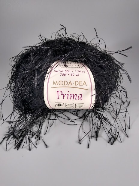 Moda Dea PRIMA Eyelash Yarn - Black #3012 NEW