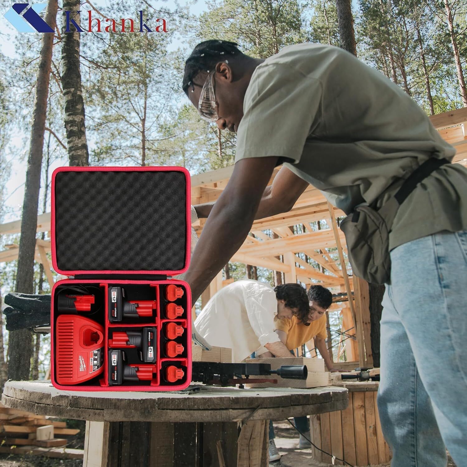 Hard Battery Storage Box Holder Carrying Case Replacement for Milwaukee M12 M18.