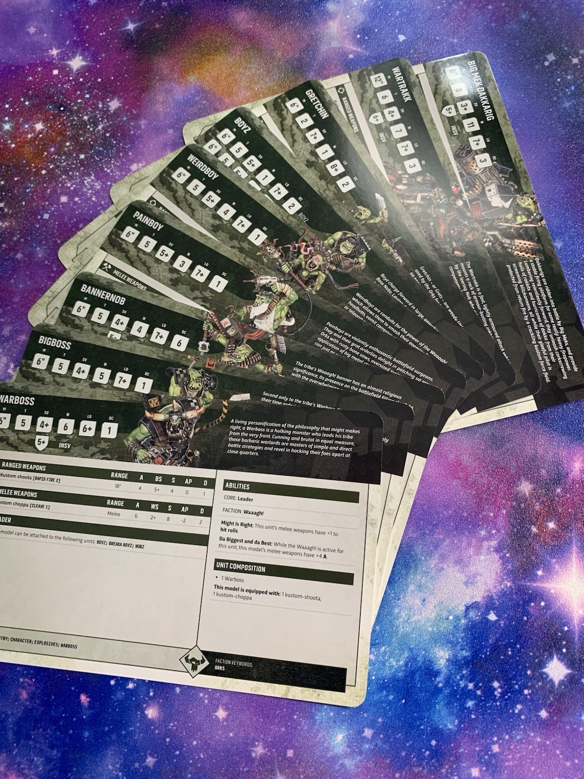 Warhammer 40k Orks 11th Edition Armageddon Data Cards