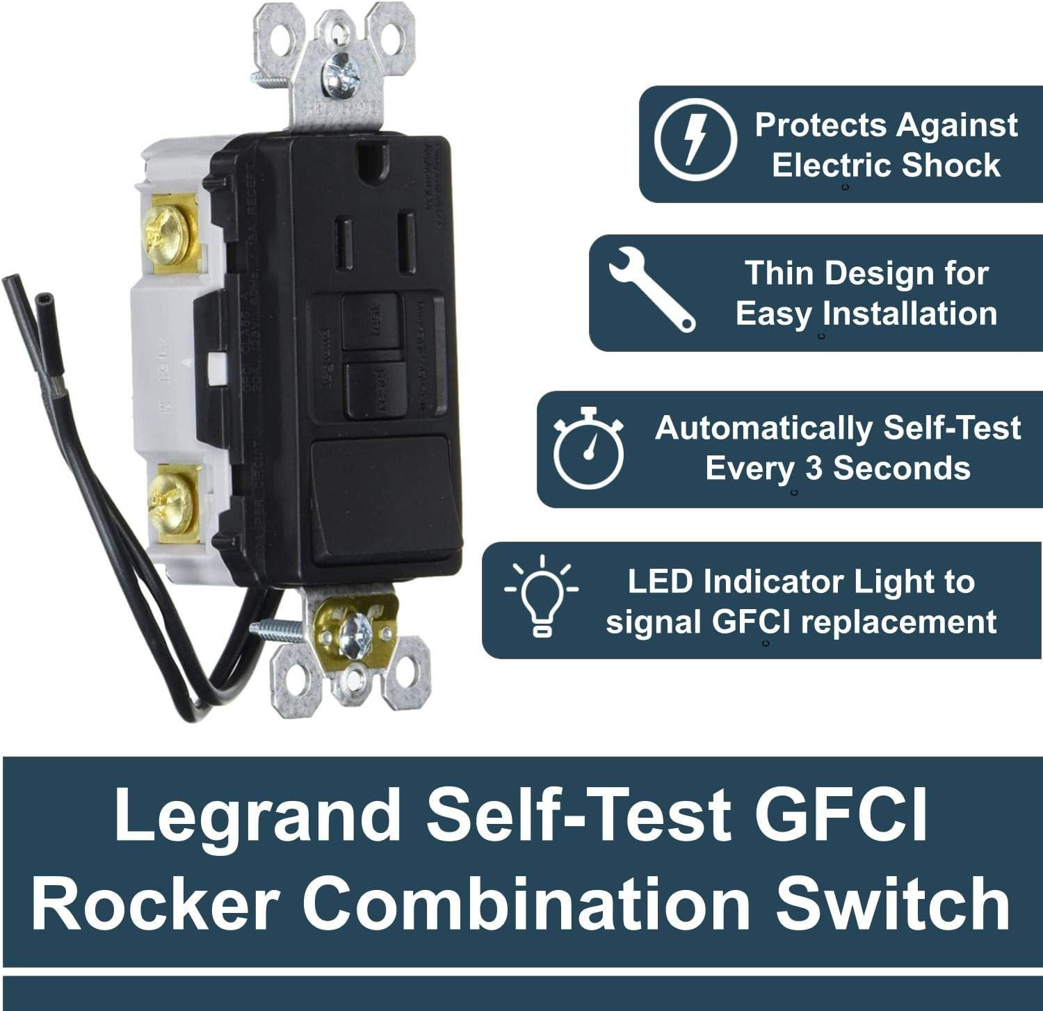 Radiant 15 Amp Combination GFCI Self-Test Tamper-Resistant Electrical Wall Power