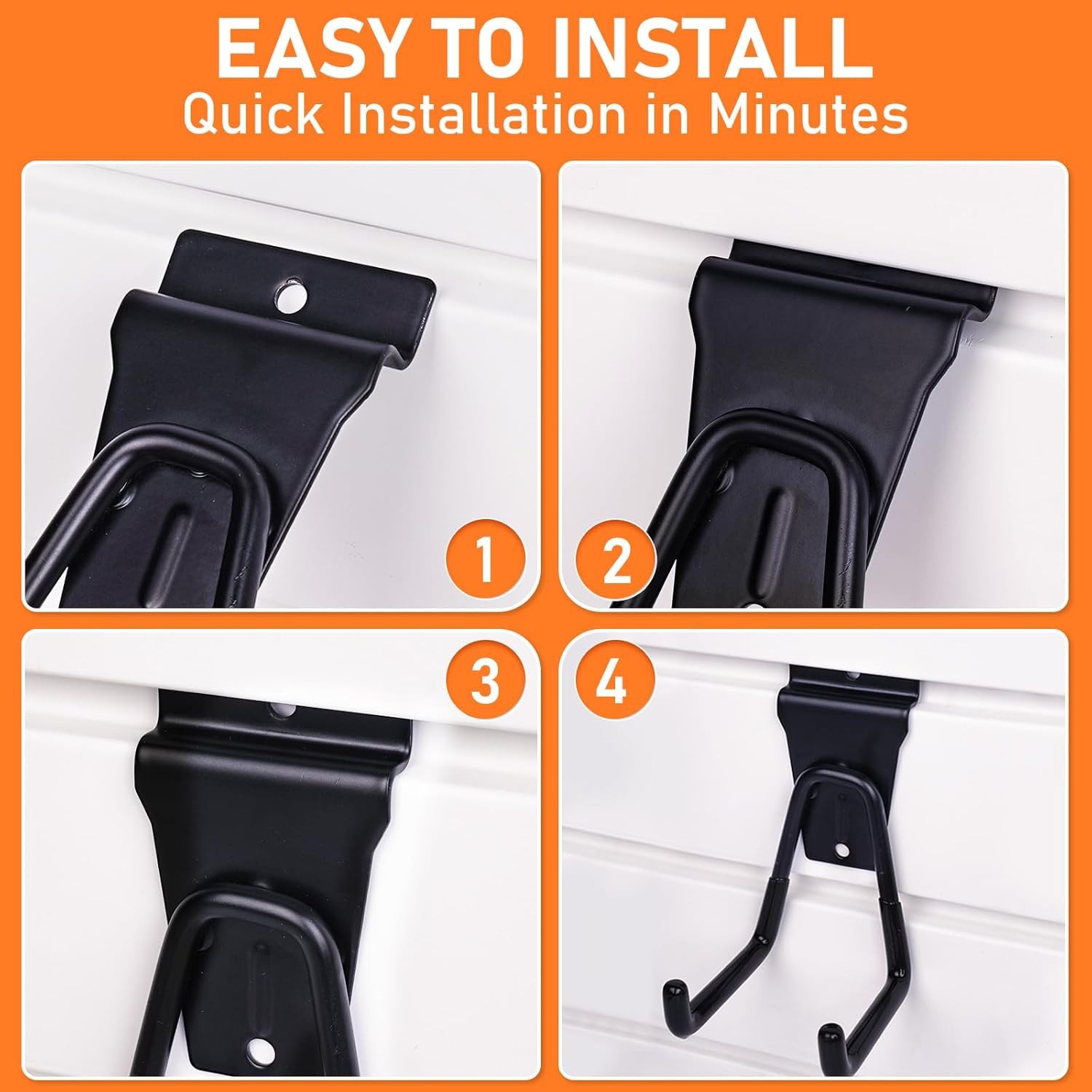INCLY 24 Pack Heavy Duty Slatwall Hooks, Black Panel 24 Pack,