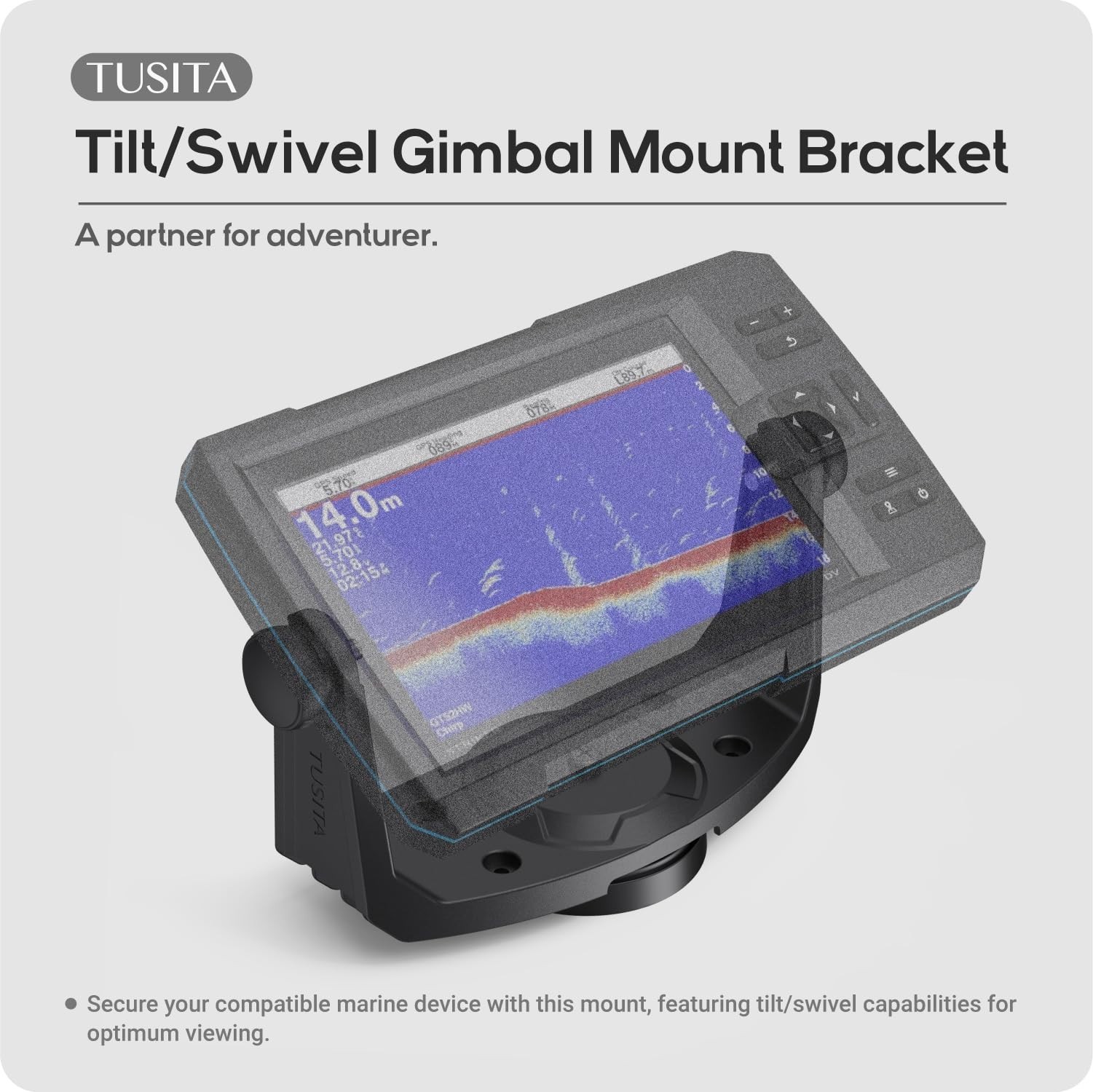 Fish Finder Mount Bracket with Tilt/Swivel Gimbal & Knobs for Garmin 5" 7" Model