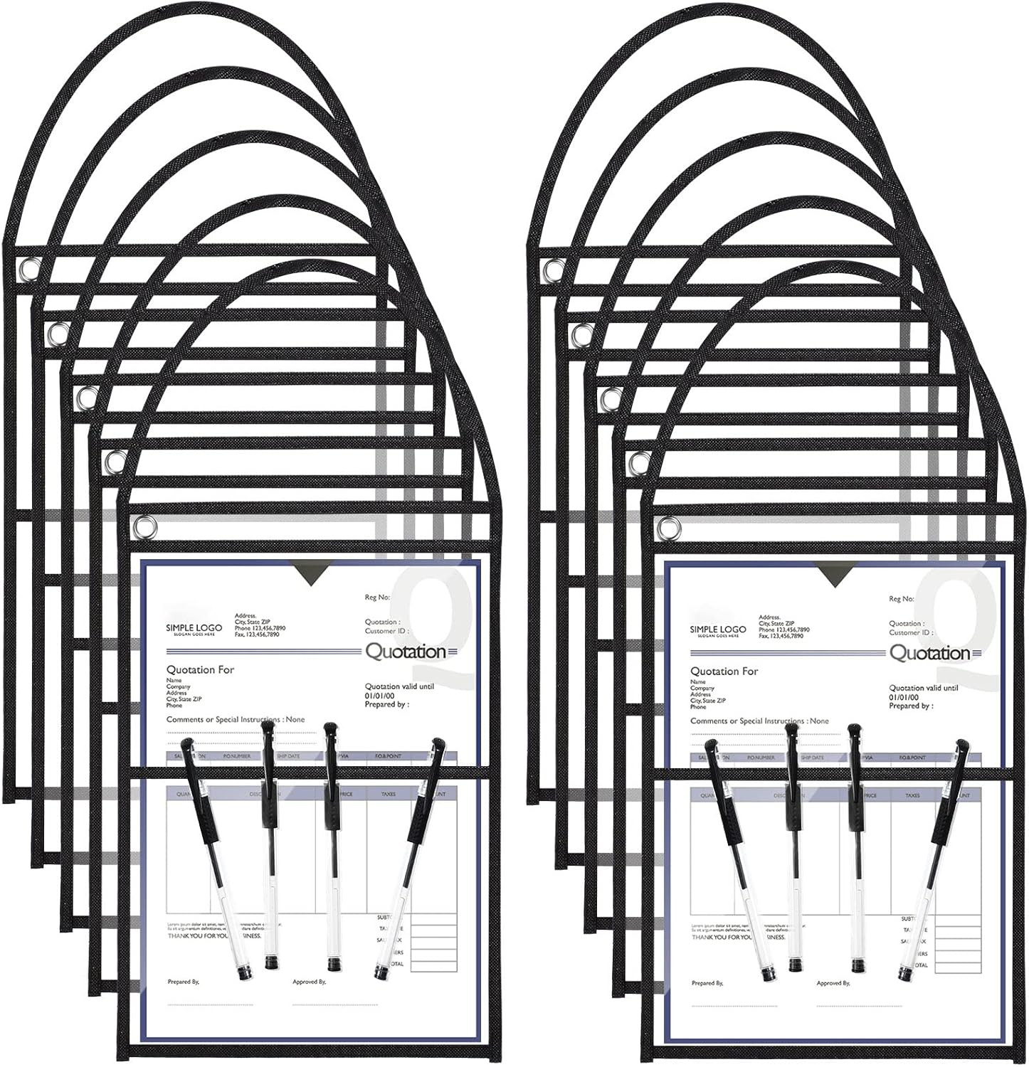 Epakh 30 Pack Shop Ticket Holders 9 X 12 Inch Work Order Plastic Sleeves Job Tic