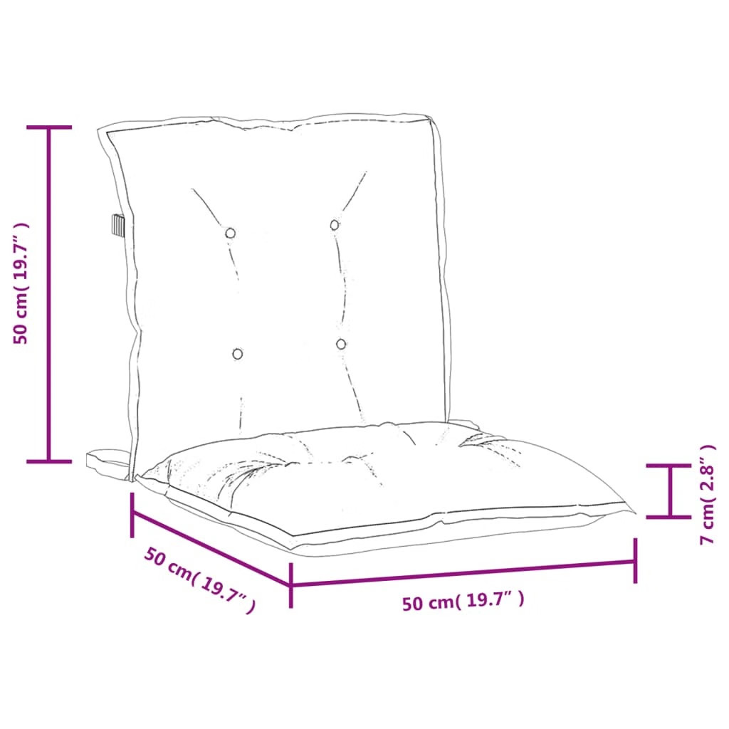 Lowback Chair Cushion Set of 6 Melange beige