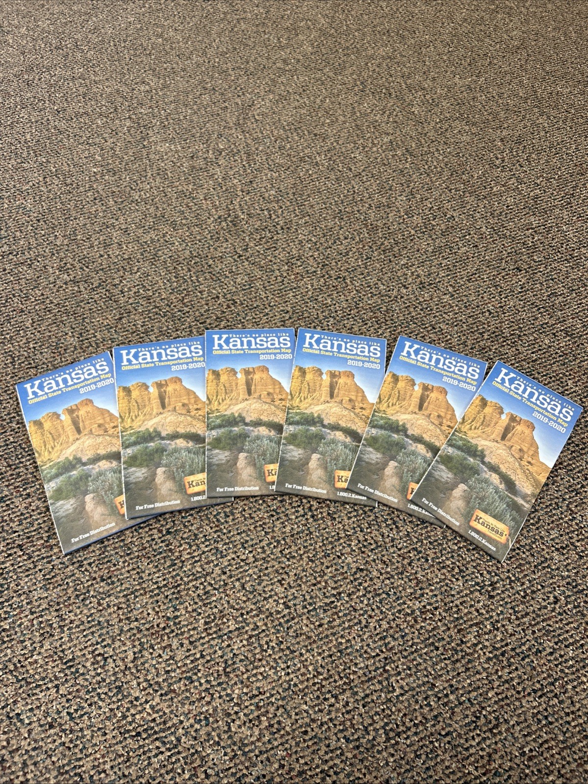 2019-2020 State Map of Kansas Easy To Read! Bundle  Of 6