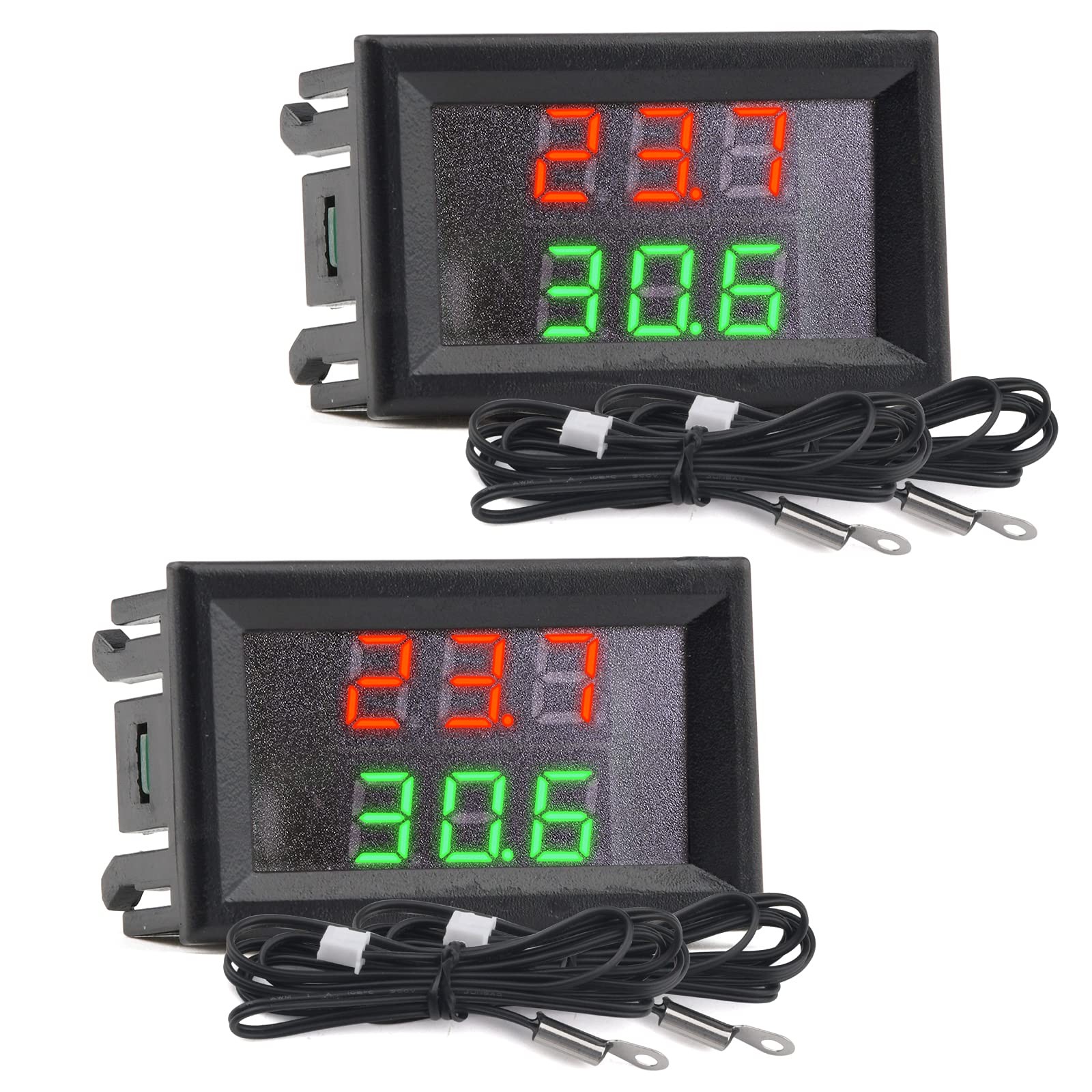 2 Pack DC 428V Red + Green 3BitDualDisplay Digital CarThermometer with NTC Me...