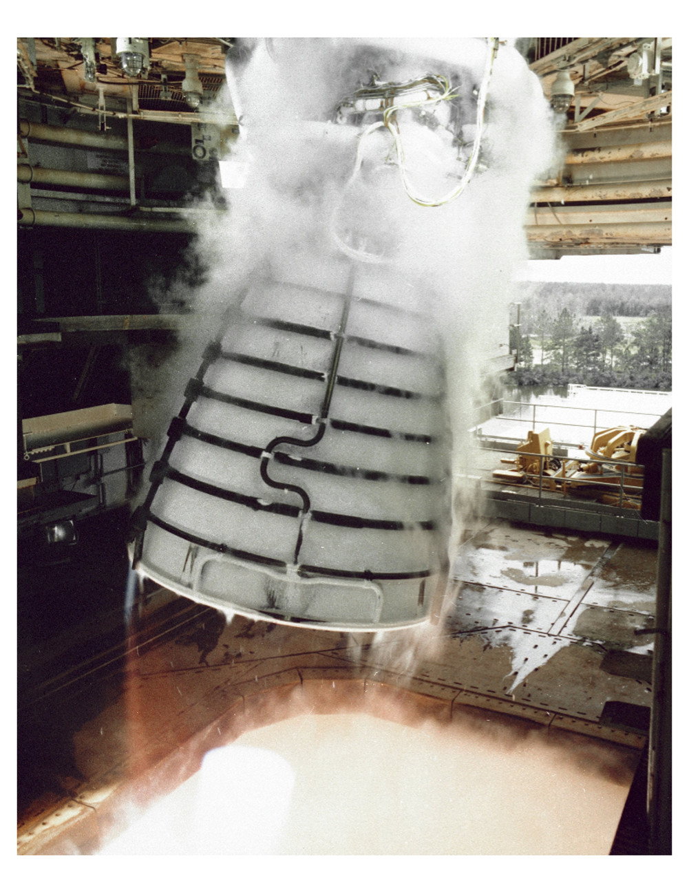 NASA's RS-25 Space Shuttle Main Engine Test 8x10 Photo On 8.5" x 11"