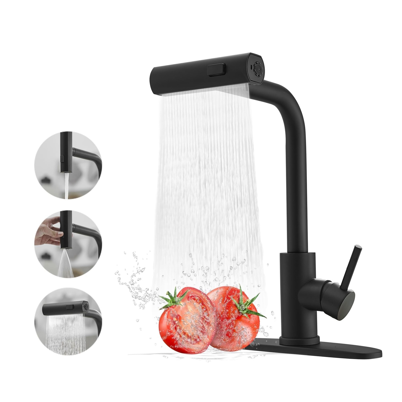 JOOM JU011B01 Kitchen Faucet with Pull Down Sprayer Matte Black