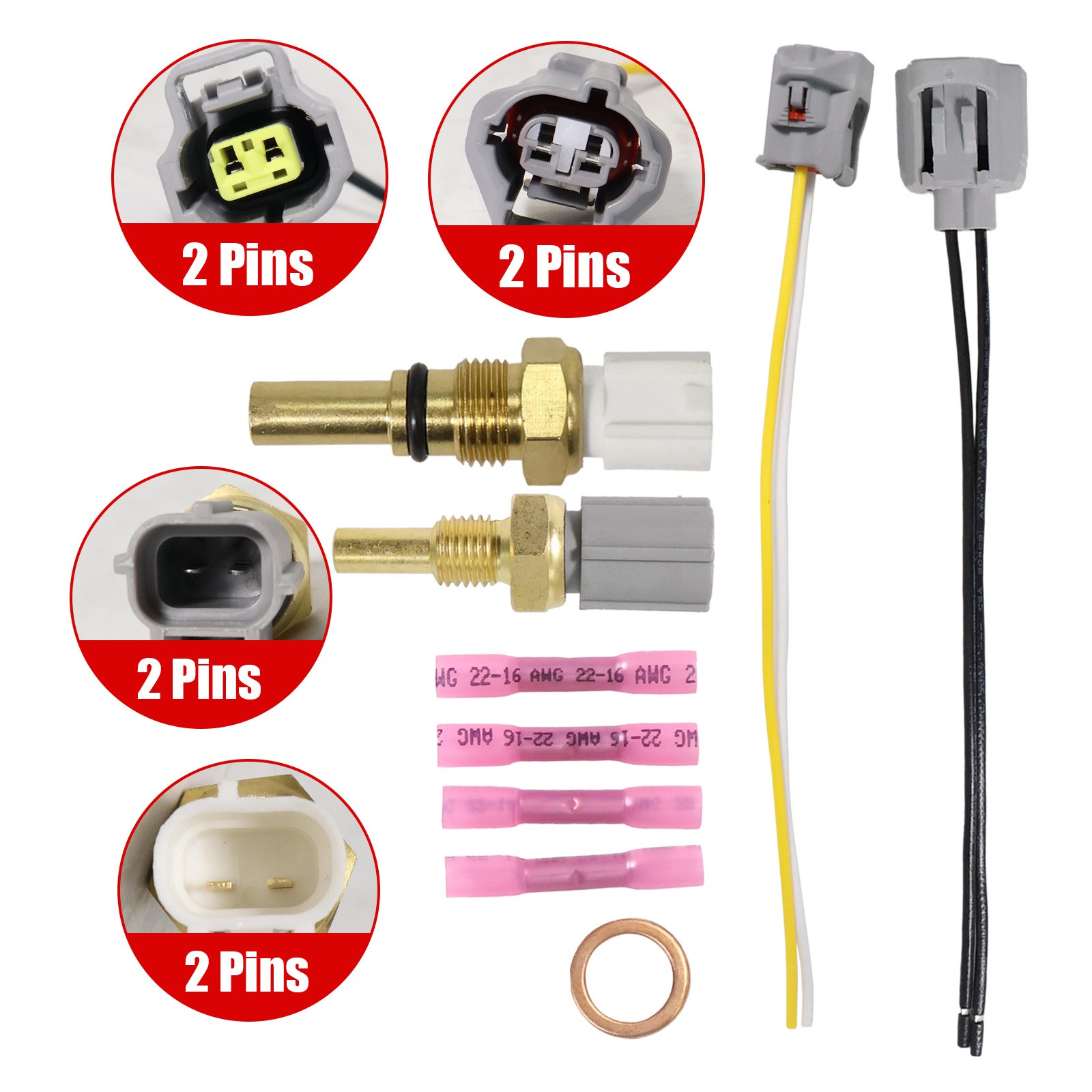 Radiator Coolant Fan Switch & Temp Sensor W/ Plugs For Toyota CAMRY MR2 RAV4