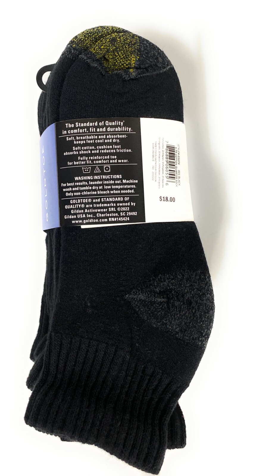 Gold Toe 6 Pack Mens Athletic Quarter Socks Cushion Cotton SIZE 10/13 Irregular