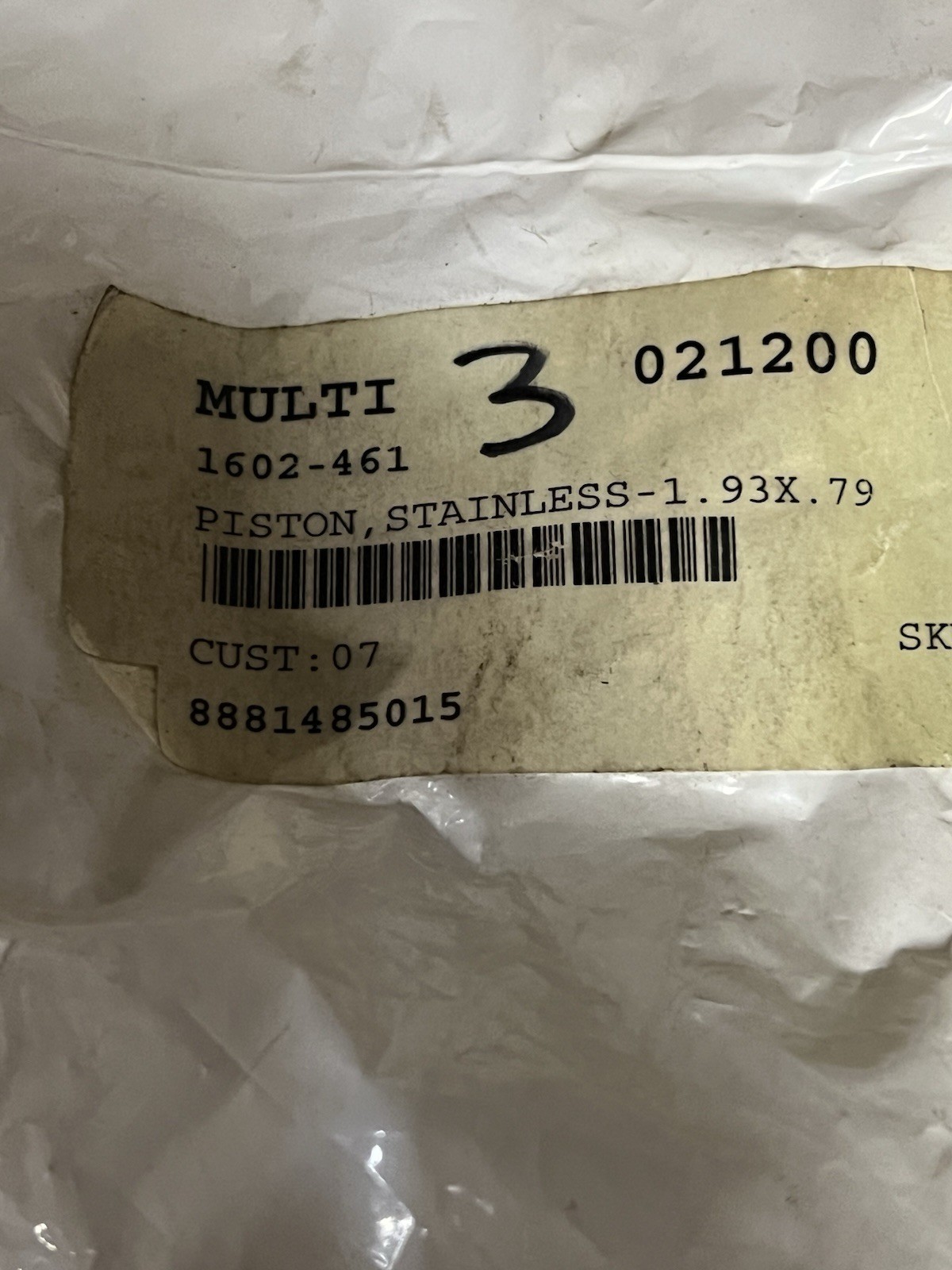 1602-461 Arctic Cat Stainless Piston NEW OEM
