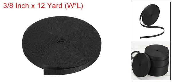 12 Yard Webbing 3/8 Inch Polypropylene Webbing Strap Chair Straps Black