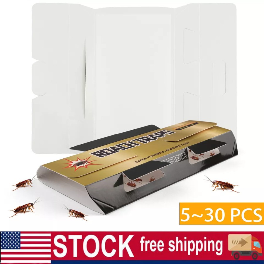 5~30 PCS Roach Traps Indoor Cockroach Bug Pest Pests Glue Traps Spider Motel