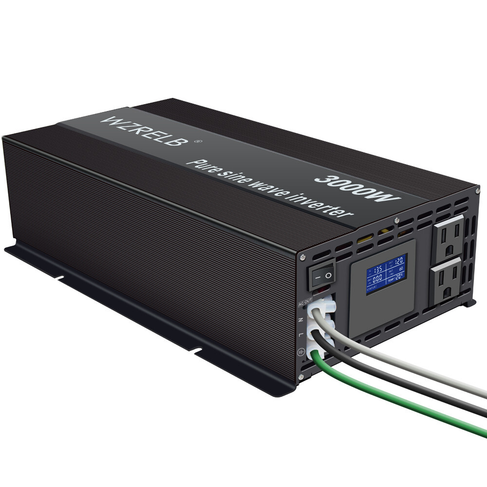 WZRELB Pure Sine Wave Inverter 12V 24V 36V 48V Power Converter 2000w 3000w Solar