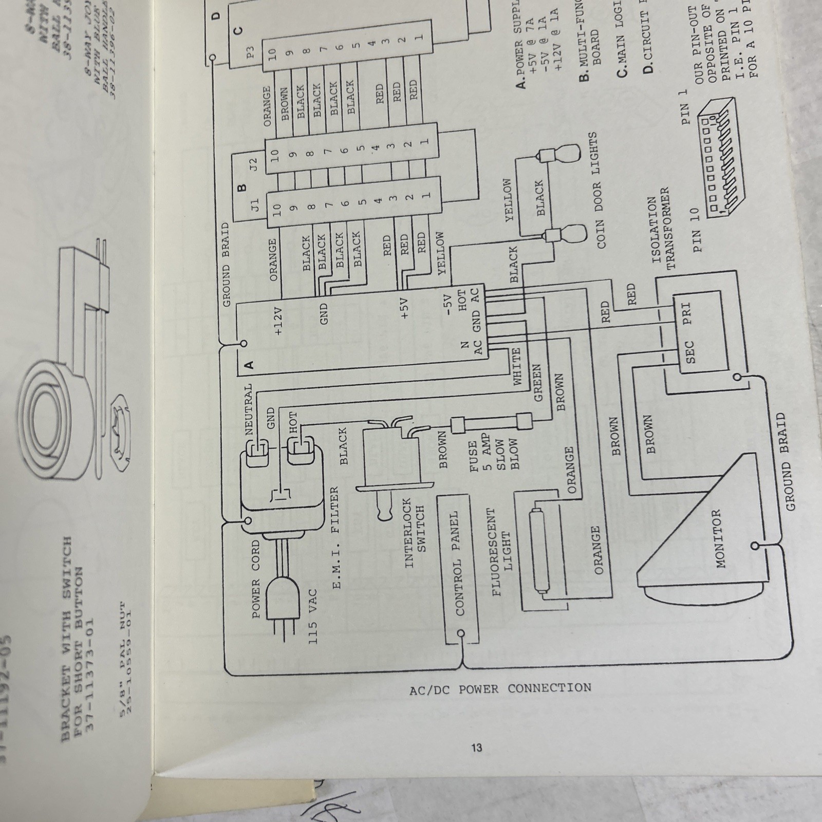 Original quarterback leland Set With Schematics arcade video game manual