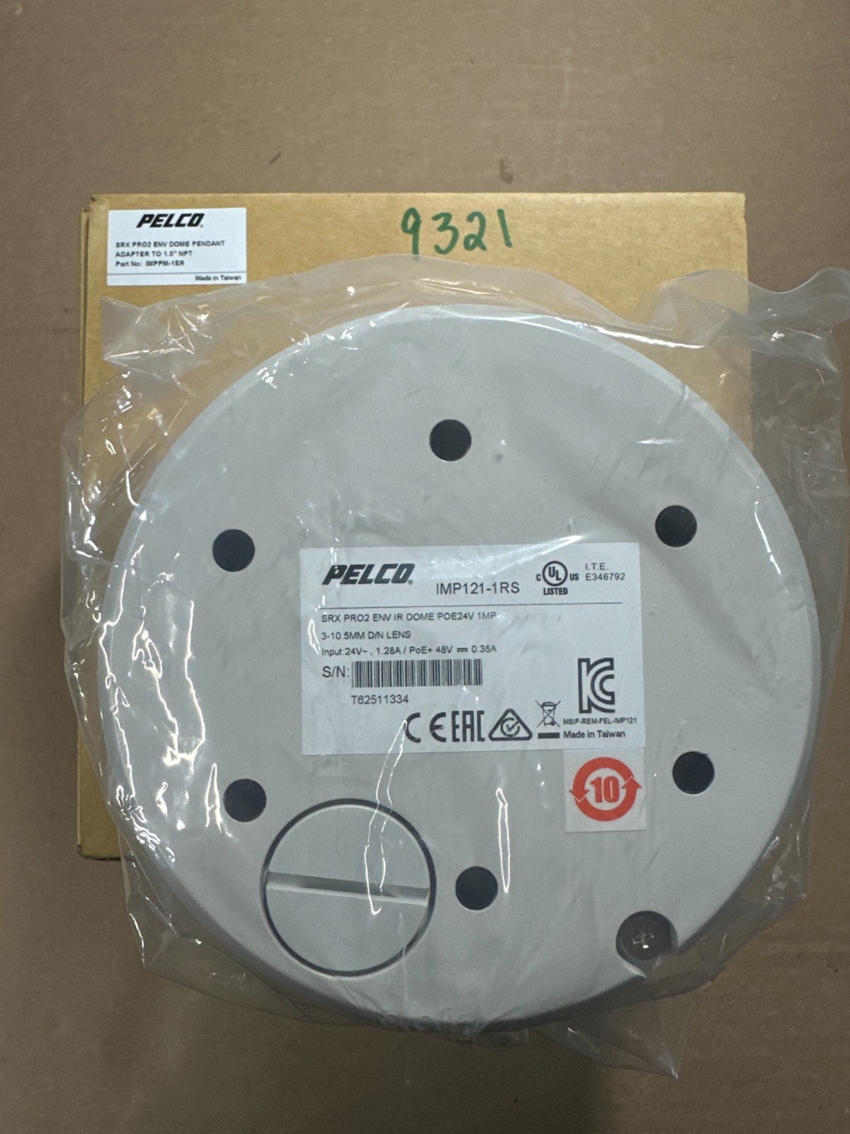 PELCO SRX PRO2 ENV IR DOME POE24V 1MP 3-10.5MM D/N LENS IMP121-1RS