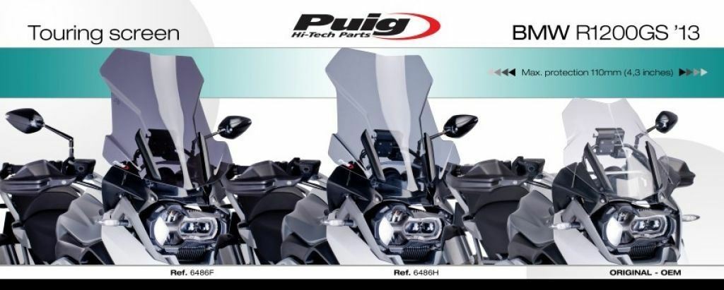 Puig Touring Screen Windshield Deflector Dark Smoke BMW R1250 GS & ADV 18 - 24