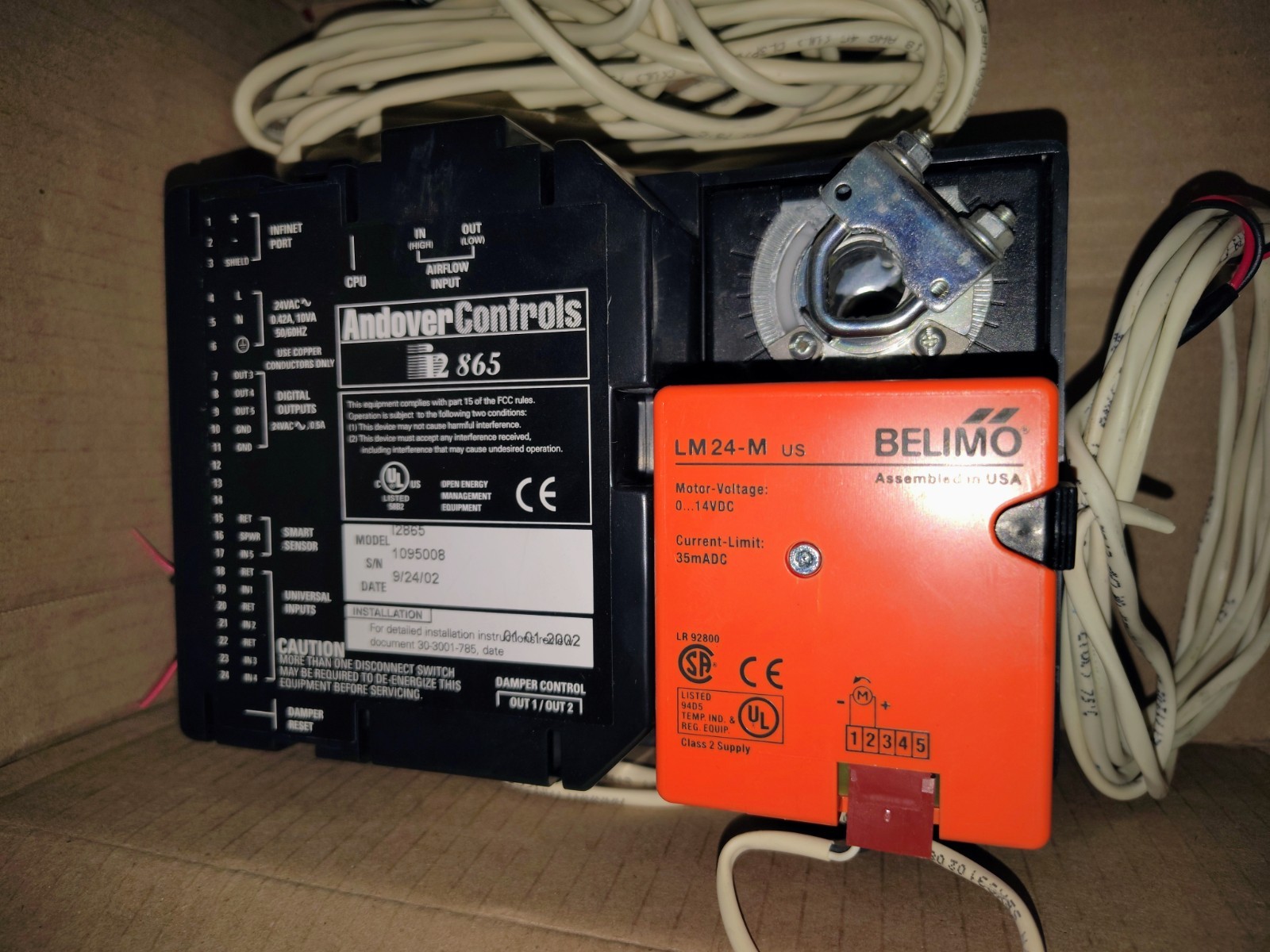 Belimo LM24-M US 24 VAC Non-Spring Damper Actuator Direct Mount Andover 865