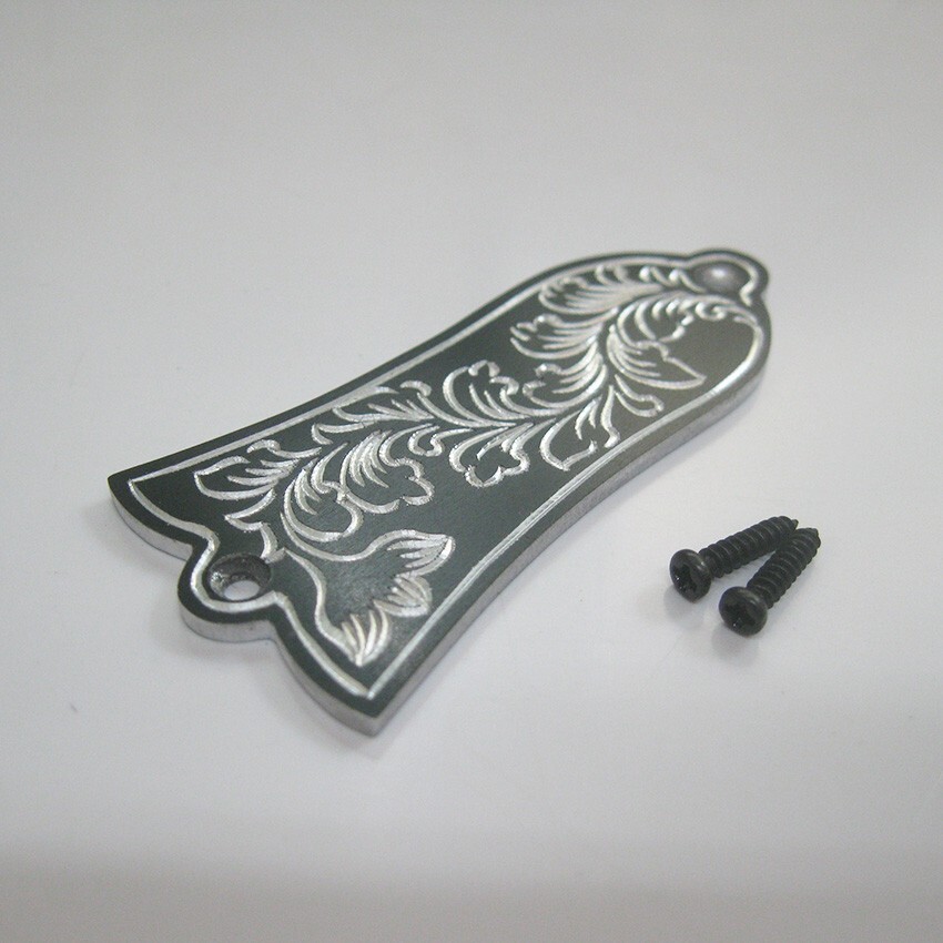 gib-AB1 Hand engraved leaf pattern aluminum truss rod cover fit Gibson guitars