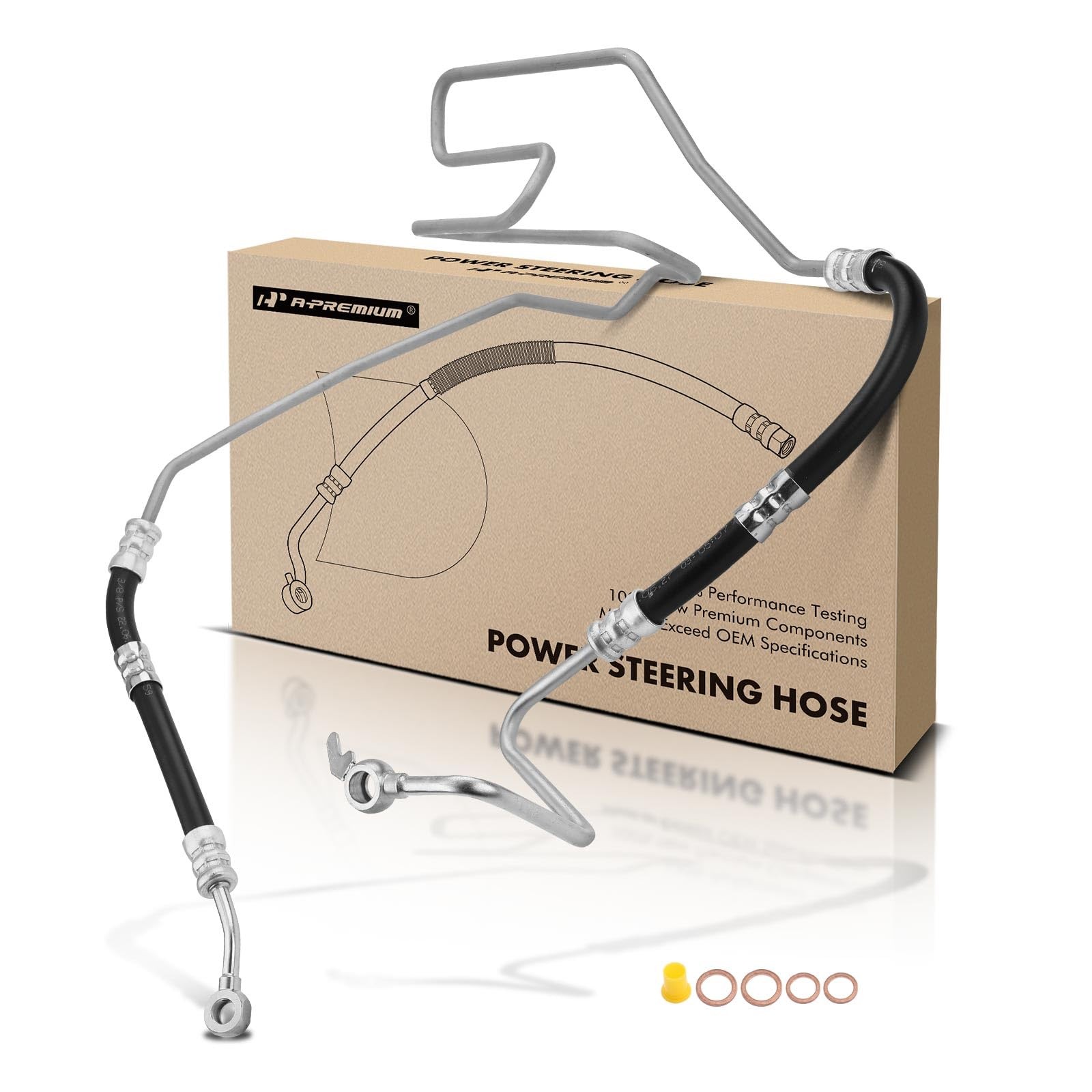A-Premium Power Steering Pressure Hose Line Assembly Compatible with Audi TT Qua