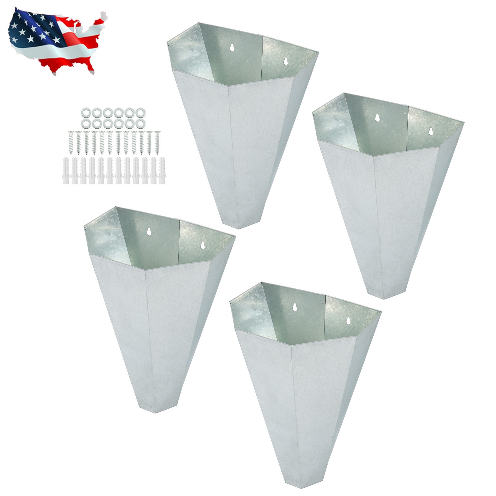 4×Medium Size Chicken Cone Galvanized Steel Poultry Restraining Cone for Chicken
