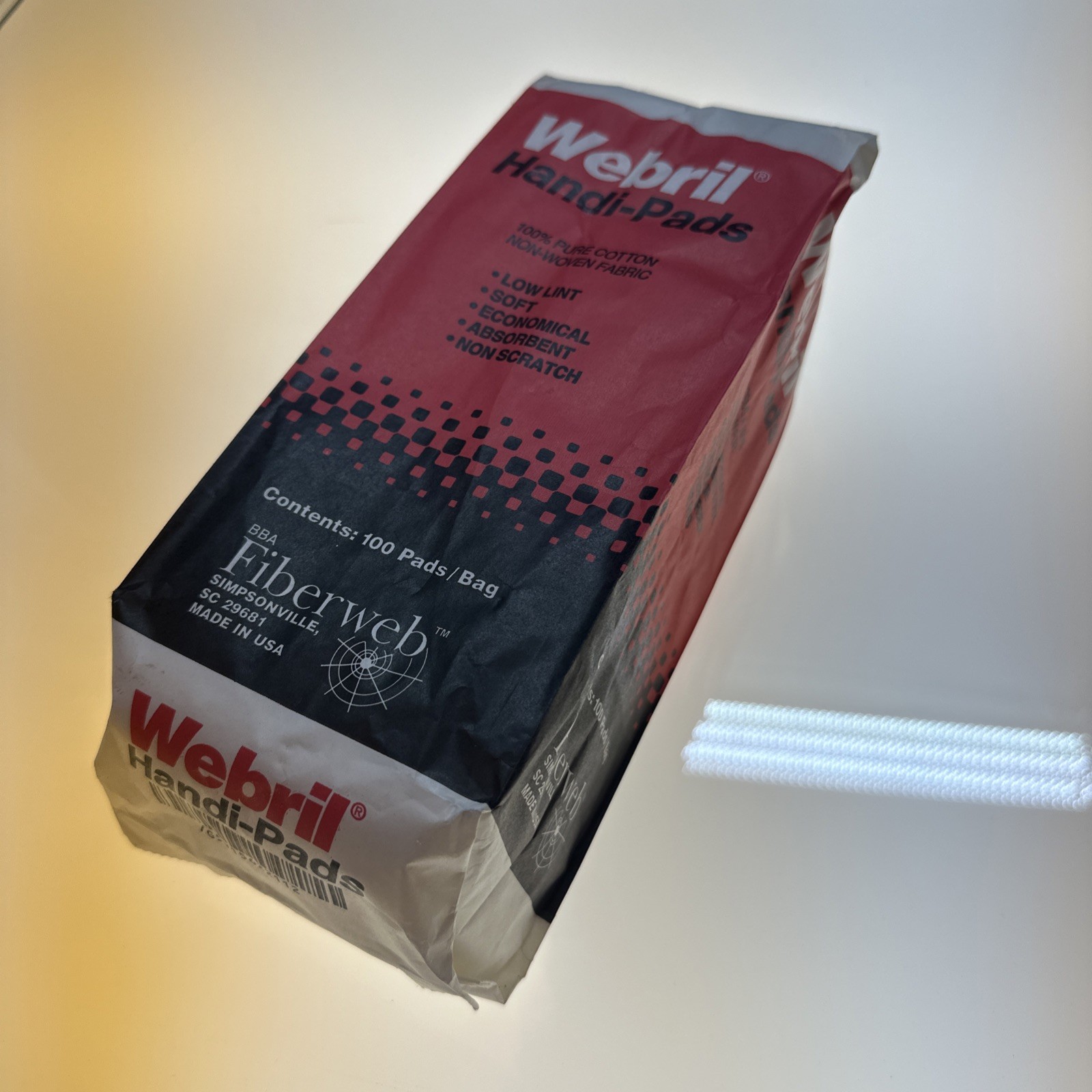 WEBRIL 4 x 4 Pure Cotton HANDI PADS 100 Per Bag Offset Printing Accessories