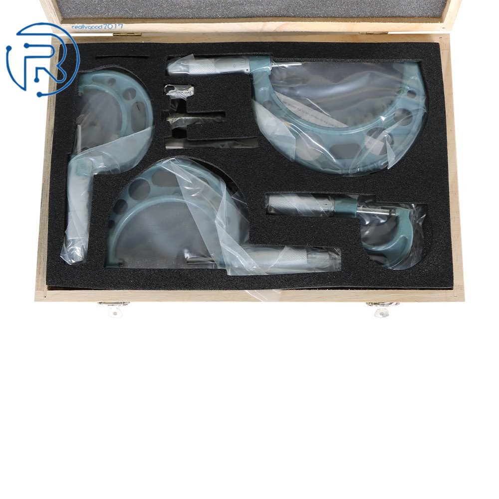0-4"/0.0001" Premium Outside Micrometer Set Machinist Tool Precision Carbide Tip