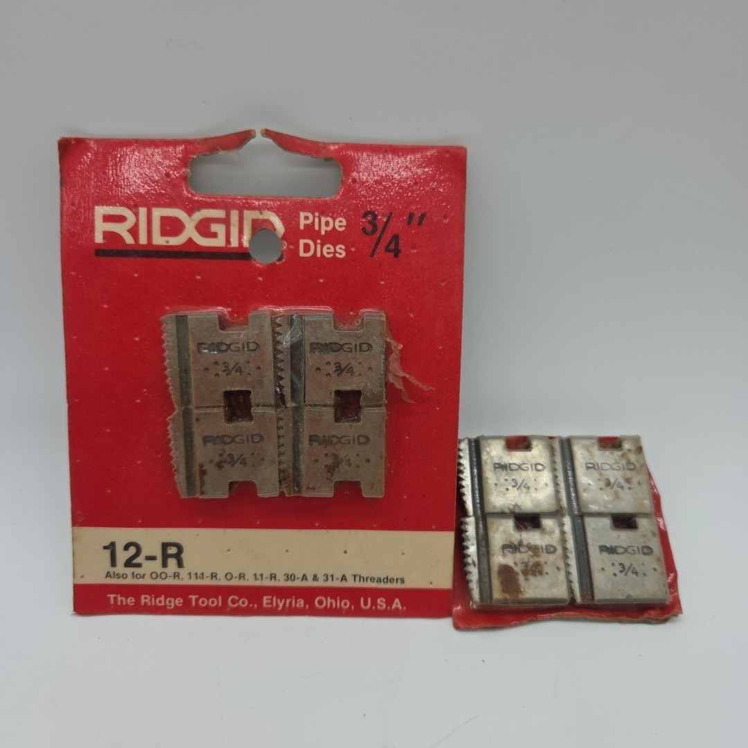 NEW Lot Of 2 RIDGID 37875 12R 3/4" Pipe Dies Set 8ct USA Made