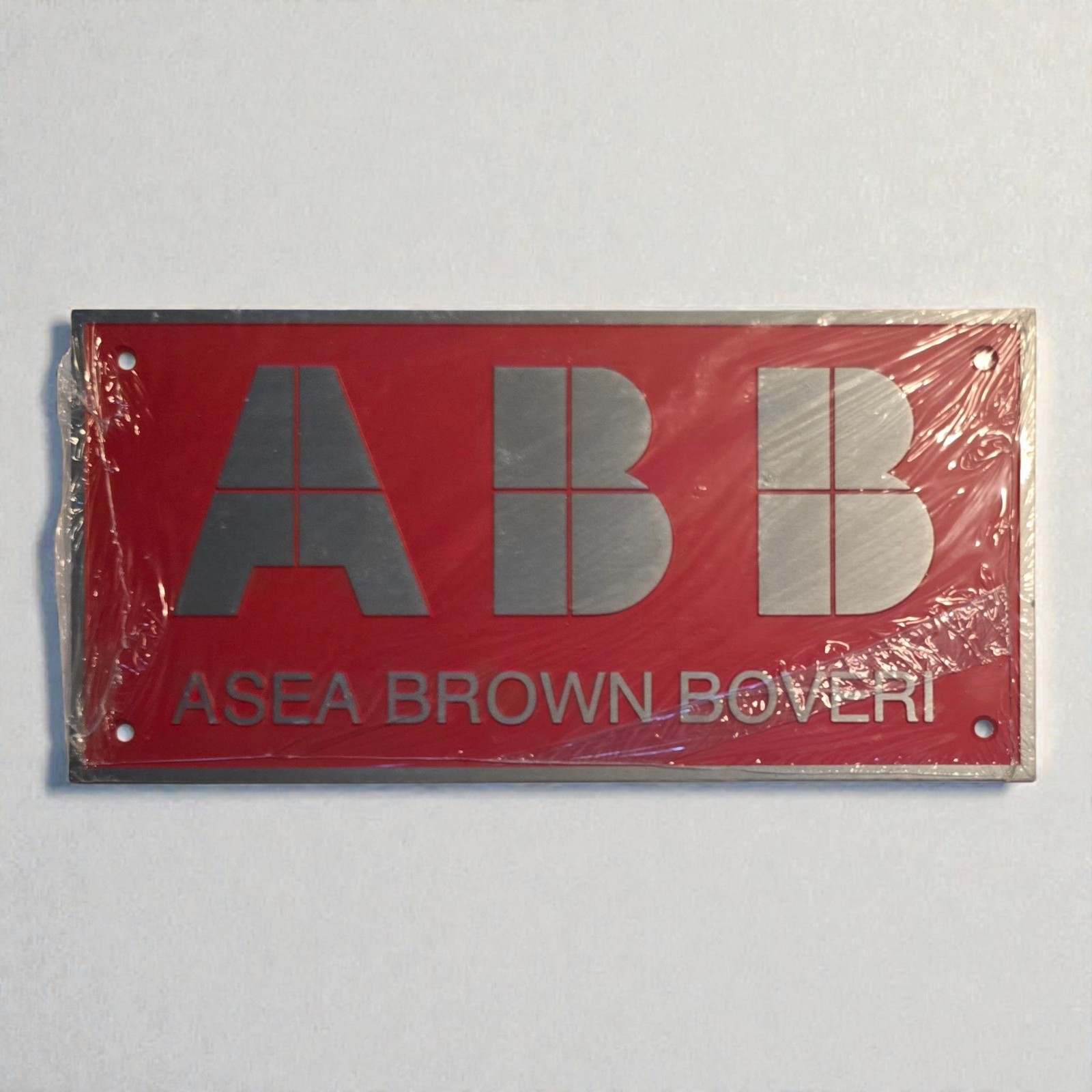 Vintage Asea Brown Boveri Cast Aluminum Sign 16.5X8.5 ABB Electrical Engineering